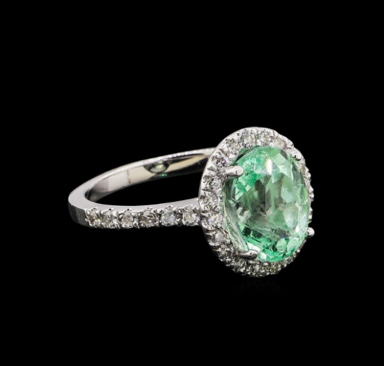 2.75 ctw Emerald and Diamond Ring - 14KT White Gold