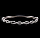 1.45 ctw Diamond Bangle Bracelet - 14KT White Gold