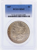 1887 $1 Morgan Silver Dollar Coin PCGS MS65