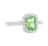 1.46 ctw Tsavorite and Diamond Ring - Platinum