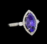 14KT White Gold 2.66 ctw Tanzanite and Diamond Ring