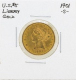 1901-S $5 Liberty Head Half Eagle Gold Coin