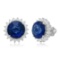 18k Gold 11.75CTW Blue Sapphire Earrings, (SI1/F-G/Treated Blue)
