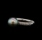 Pearl and Diamond Ring - 14KT White Gold