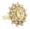 6.09 ctw Yellow Sapphire And Diamond Ring - 14KT Yellow Gold