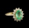 2.31 ctw Emerald and Diamond Ring - 14KT Yellow Gold