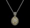 0.25 ctw Diamond Pendant and Chain - Silver/18KT Yellow Gold