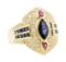 1.60 ctw Sapphire, Ruby and Diamond Ring - 18KT Yellow Gold