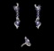 6.00 ctw Sapphire and Diamond Jewelry Suite - 14KT White Gold