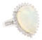9.12 ctw Opal And Diamond Ring - 14KT White Gold