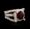 14KT White Gold 5.85 ctw Ruby and Diamond Ring