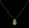 2.66 ctw Peridot and Diamond Pendant With Chain - 14KT Two-Tone Gold