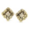 18k Two Tone Gold  6.95CTW Diamond and Sliced Dia Earring