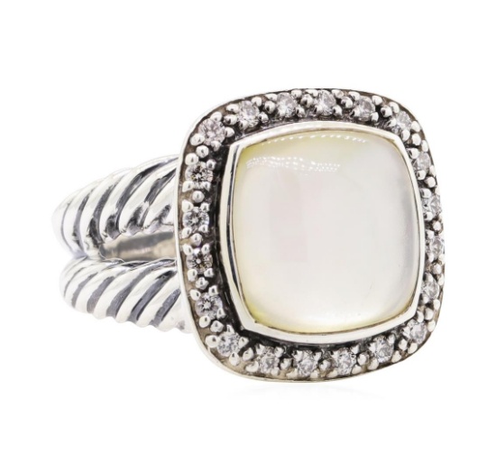 David Yurman Mother Of Pearl and Diamond Ring - Sterling Silver