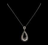 2.42 ctw Diamond Pendant With Chain - 18KT White Gold