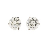 4.14 ctw Diamond Earrings - 14KT White Gold