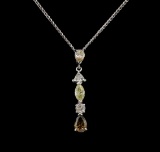 14KT White Gold 1.74 ctw Diamond Pendant With Chain