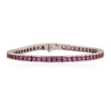 18KT White Gold 7.50 ctw Pink Sapphire Bracelet