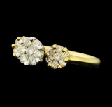 0.90 ctw Diamond Ring - 14KT Yellow And White Gold