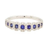 0.29 ctw Blue Sapphire Ring - 18KT White Gold