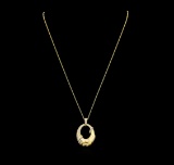 0.74 ctw Diamond Pendant & Chain - 14KT Yellow Gold