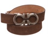 Salvatore Ferragamo Gancini Brown Leather Belt