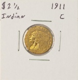 1911 $2 1/2 Indian Head Quarter Eagle Gold Coin