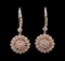 0.97 ctw Diamond Earrings - 14KT Yellow, White, and Rose Gold