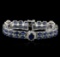 14KT White Gold 27.50 ctw Sapphire and Diamond Bracelet