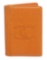 Chanel Orange Caviar Leather CC Logo Small Bifold Cardholder Wallet