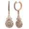 14k Rose Gold 1.65CTW Diamond and Brown Diamonds Earring, (VS-SI1/F-G)