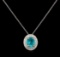 2.68 ctw Apatite and Diamond Pendant - 14KT White Gold