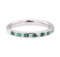 0.51 ctw Emerald and Diamond Ring - 14KT White Gold