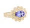 1.77 ctw Tanzanite And Diamond Ring - 14KT Yellow Gold