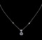 0.36 ctw Blue Diamond Necklace - 14KT White Gold