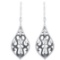 18k White Gold 3.58CTW Diamond and Black Diamonds Earring, (VS2 /G)