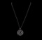 0.84 ctw Sapphire and Diamond Pendant & Chain - 14KT White Gold