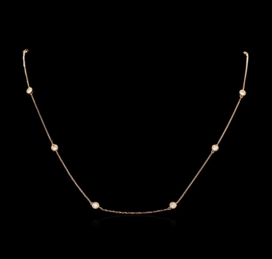 1.54 ctw Diamond Necklace - 18KT Rose Gold