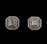 2.14 ctw Diamond Earrings - 14KT White Gold