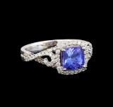 14KT White Gold 1.62 ctw Tanzanite and Diamond Ring