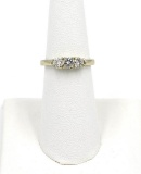 0.66 ctw Diamond Three Stone Ring - 14KT White Gold