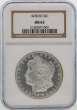 1878-CC $1 Morgan Silver Dollar Coin NGC MS63