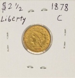 1878 $2 1/2 Liberty Head Quarter Eagle Gold Coin