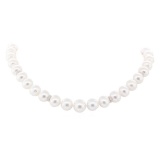 0.33 ctw Diamond and South Sea Pearl Necklace - 14KT White Gold