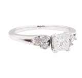 0.90 ctw Diamond Wedding Ring - 14KT White Gold