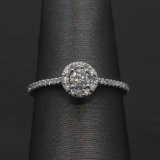 0.43 ctw Diamond Engagement Ring - 14KT White Gold