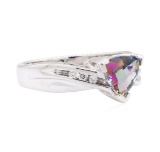 1.00 ctw Mystic Topaz and Diamond Ring - 14KT White Gold