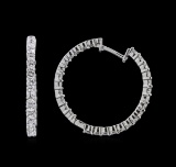 1.64 ctw Diamond Hoop Earrings - 14KT White Gold