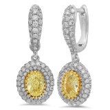 18k Gold 2.57CTW Diamond Earrings, (VS1-VS1/VS1-SI1/G-H)