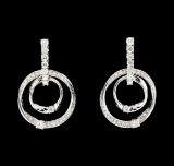 1.01 ctw Diamond Earrings - 14KT White Gold